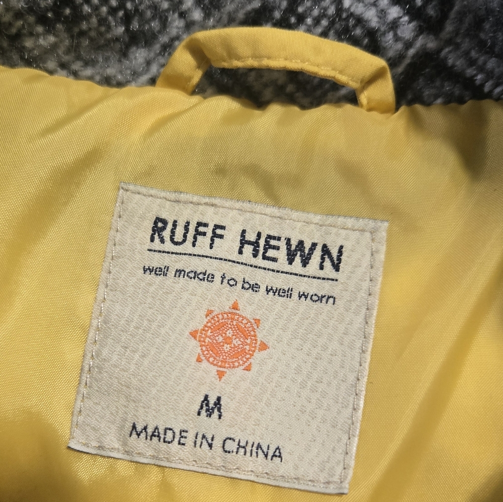 Ruff and Hewn Yellow Quilted Vest with Patterned Collar Women's Size Medium - Picture 4 of 8